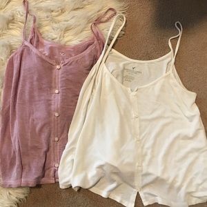 American Eagle Soft&Sexy Button Down Tank Tops